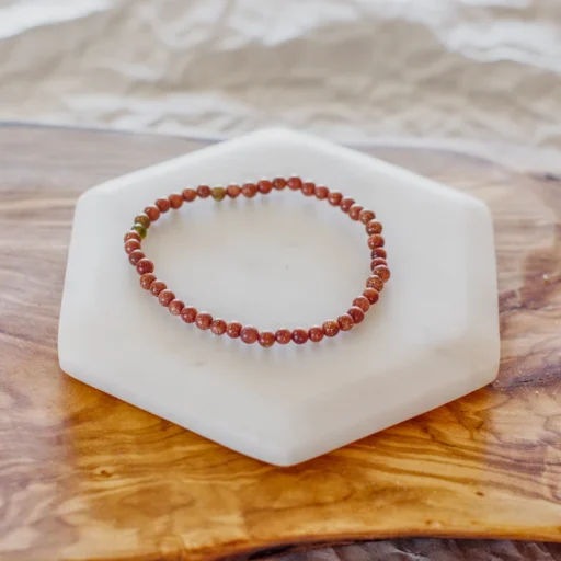 4mm Red Sand Stone Bracelet