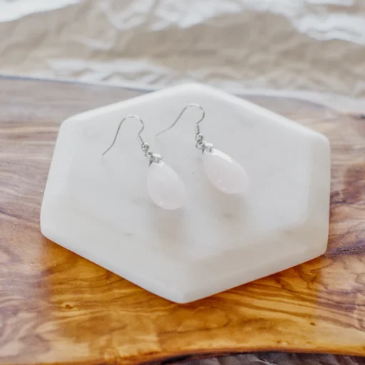Rose Quarts Faceted Earrings
