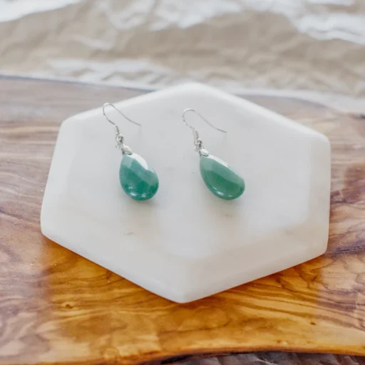 Green Aventurine Faceted Earing