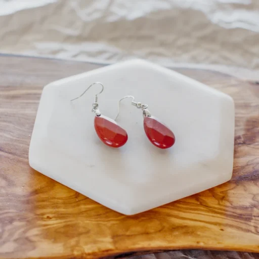 Red Jasper Faceted Earings