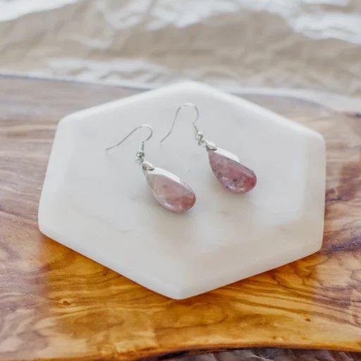 RHODONITE FACETED EARRINGS