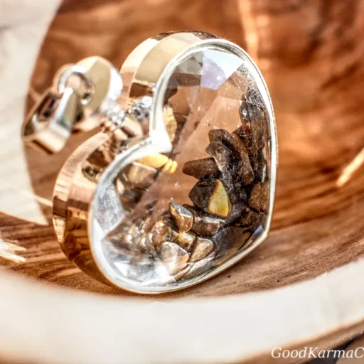 Tiger's Eye Heart Chip Pendant