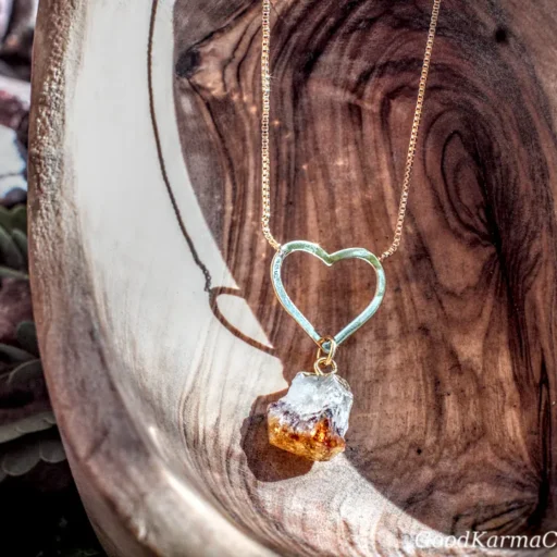 RAW CITRINE HEART